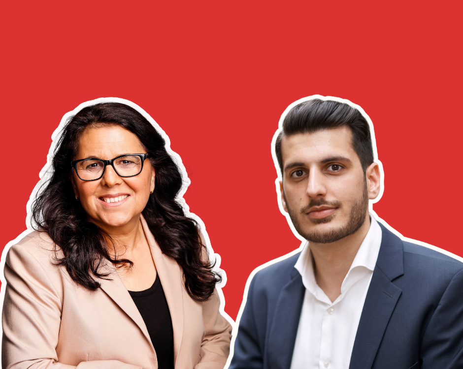 Die Bundestagsabgeordnete Gülistan Yüksel und der SPD-Fraktionsvorsitzender im Rat Mönchengladbach, Janann Safi.