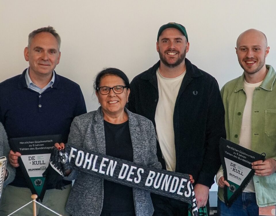 Treffen mit dem Bildungspark und der Boltzplatzliga aus Mönchengladbach anlässlich des neunten Geburtstages der Fohlen des Bundestages. Bildquelle: Paul Schweiger